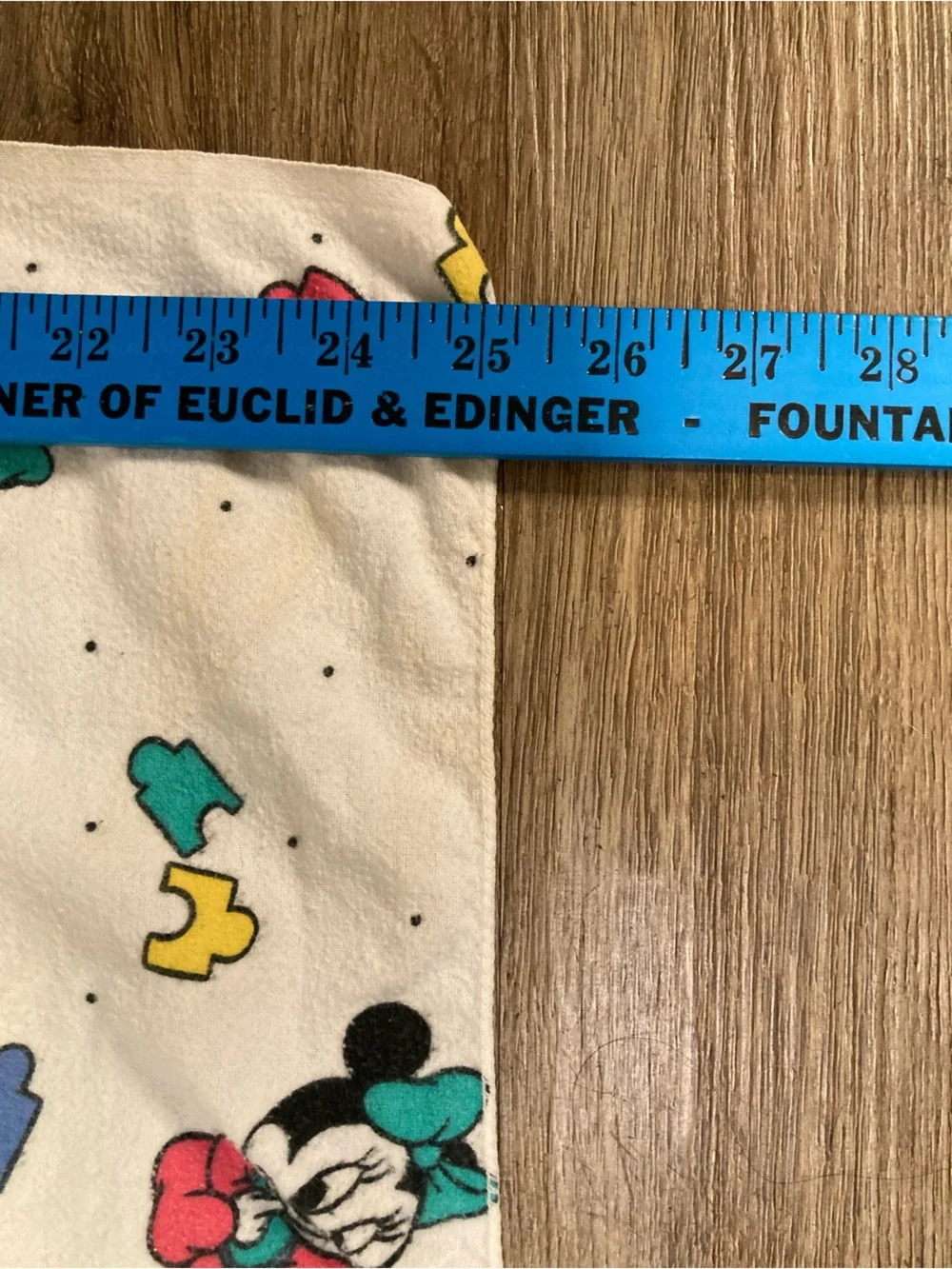 Vintage Disney Babies Mickey Minnie Mouse Baby Flannel Receiving Blanket 36”x25
